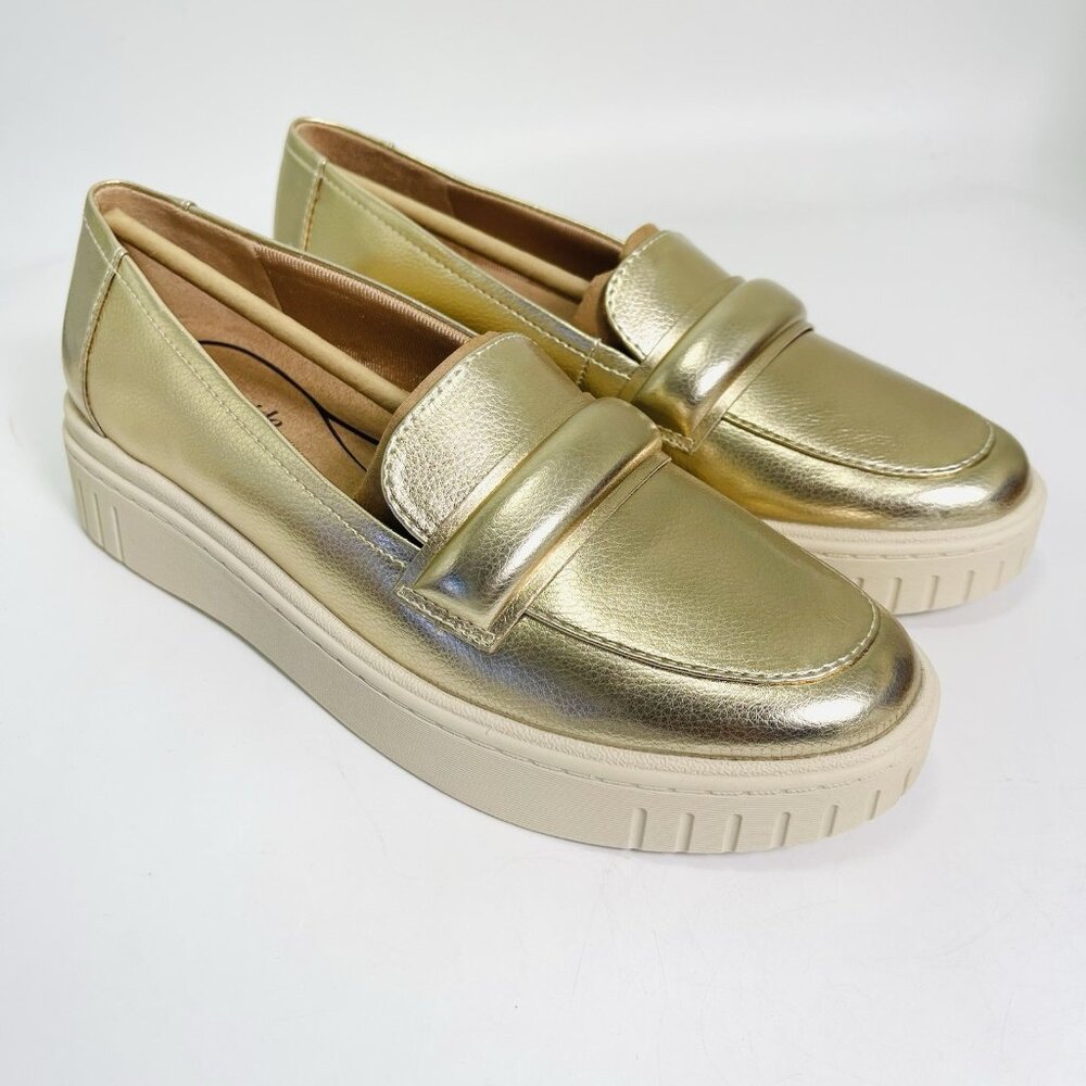 LifeStride Women's Geneva Loafers Gold Metallic Size 7.5